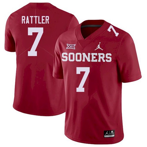 Men's Oklahoma Sooners #7 Spencer Rattler Red XII Stitched NCAA Jersey